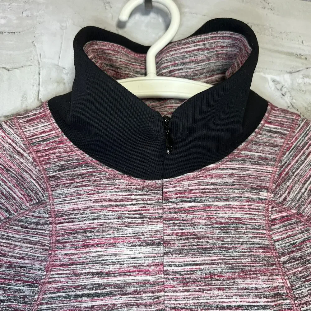 Lululemon Runderful Half Zip Pullover Size 4 Space Dye Berry Run Top Athletic